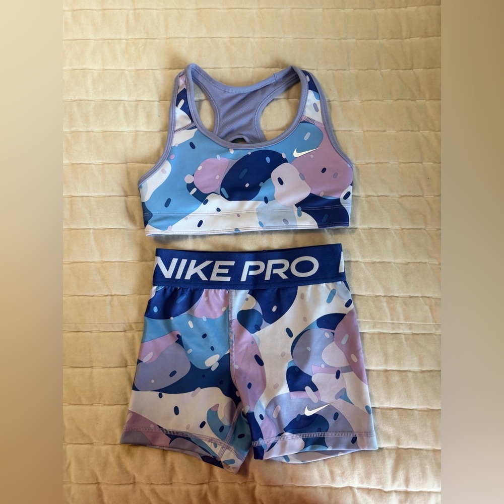 Nike Pro Ice Cream Reversible Sports Bra and Shorts Set